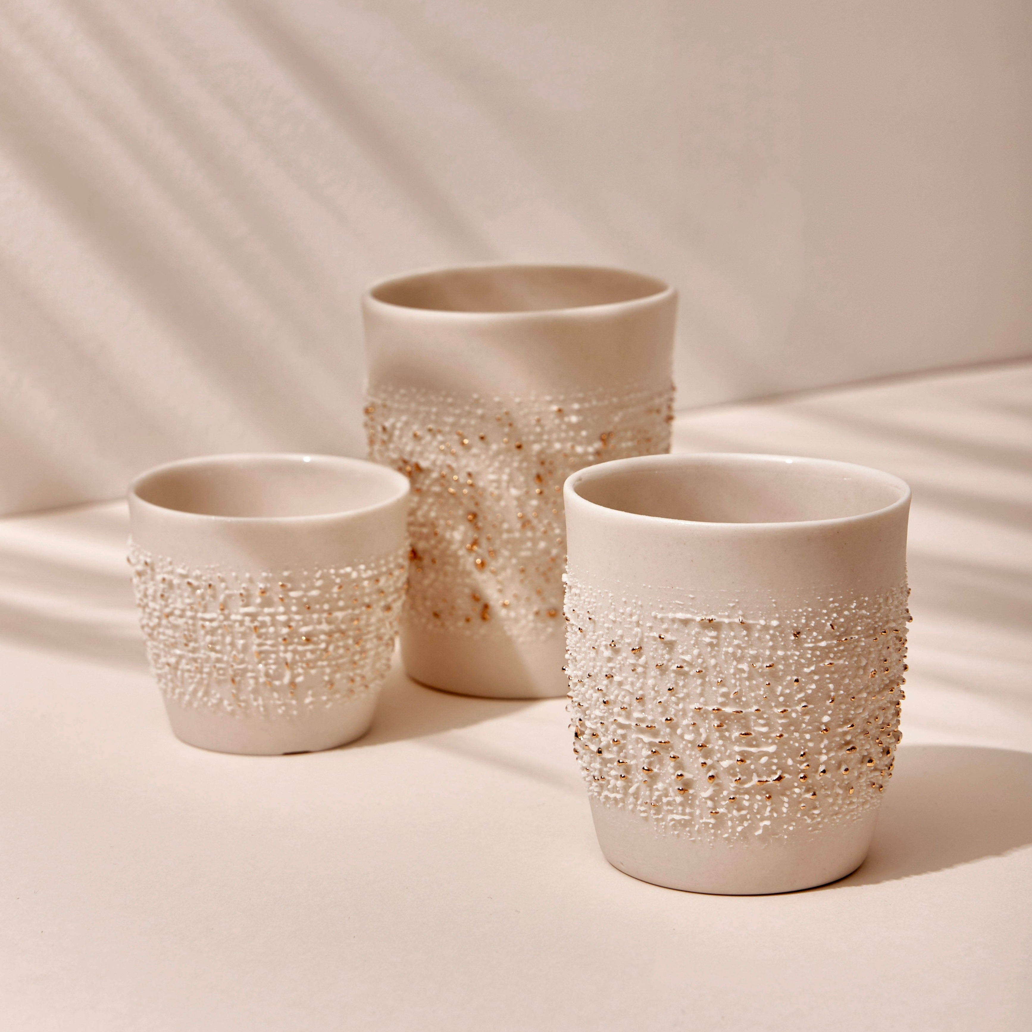 FAYE Porcelain Coffee Cups - Sunny Gold
