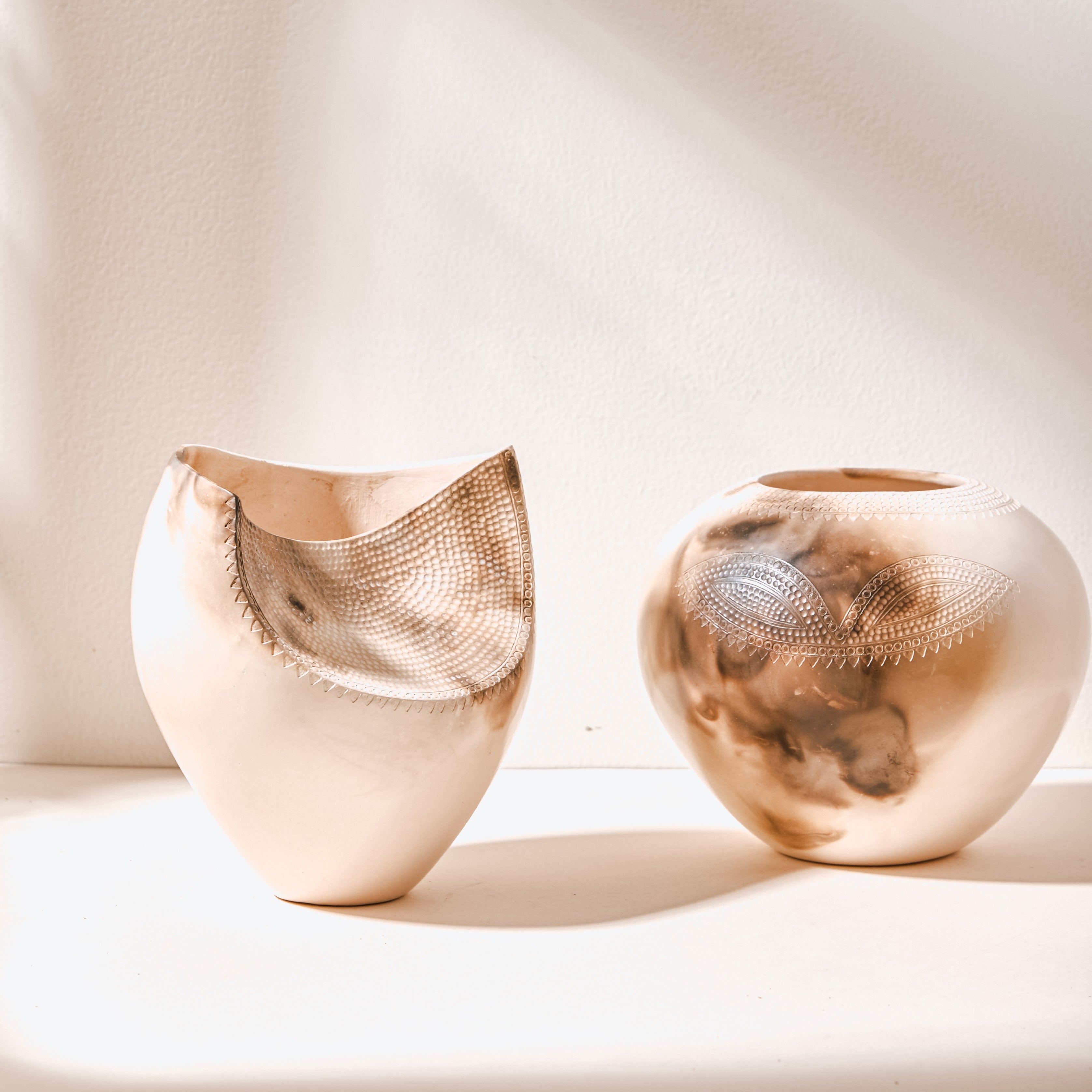 AYA White Clay Smoke-fired Ceramic Vase